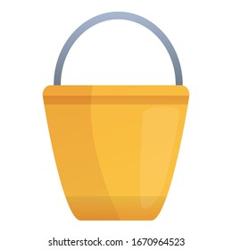 Metal bucket icon. Cartoon of metal bucket vector icon for web design isolated on white background