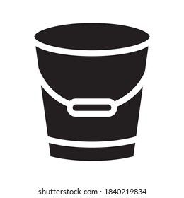 Metal bucket icon in flat style design. Vector illustration on white background