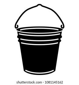 Metal bucket icon. Simple illustration of metal bucket vector icon for web