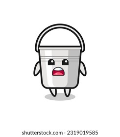 metal bucket illustration with apologizing expression, saying I am sorry , cute style design for t shirt, sticker, logo element