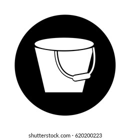Metal bucket isolated icon