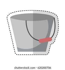 Metal bucket isolated icon
