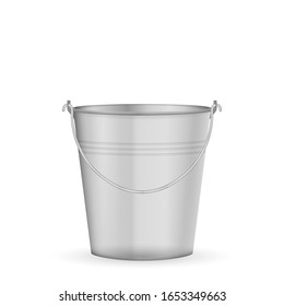 Flat steel water bucket icon Royalty Free Vector Image