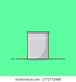 Metal Bucket Vector Icon Illustration. Bucket Container Icon