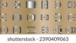 METAL BUCKLES FOR BELTS GARMENTS AND ACCESSORIES VECTOR ILLUSTRATION