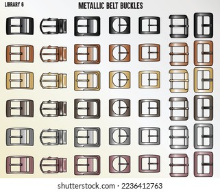 METAL BUCKLES FOR GAMENTS ACCESSORIES VECTOR SKETCH