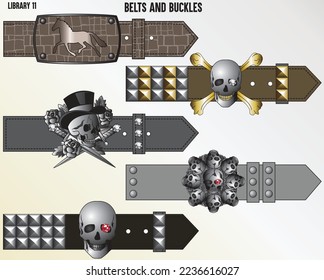 METAL BUCKLES FOR GAMENTS ACCESSORIES VECTOR SKETCH