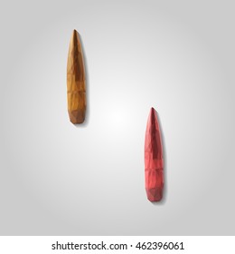 Metal bullet low resolution flat triangle polygon vector eps10