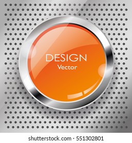 Metal button design orange