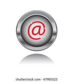 metal button with email symbol