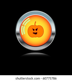 metal button with Halloween icon