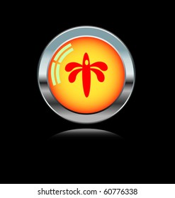metal button with Halloween icon