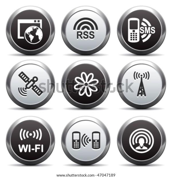 Metal Button Icon 30 Stock Vector (Royalty Free) 47047189 | Shutterstock