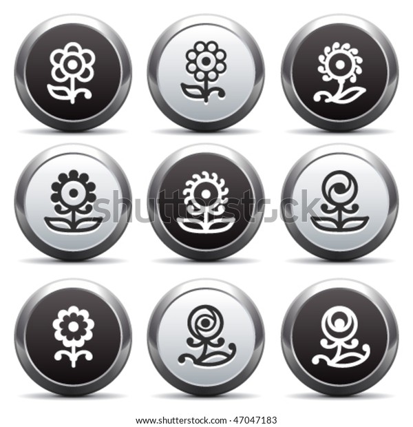 Metal Button Icon 32 Stock Vector (Royalty Free) 47047183 | Shutterstock
