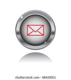 metal button with mail icon