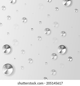Metal button on white background - vector illustration