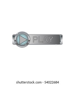 metal button with play symbol