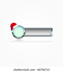 metal button with santa`s hat