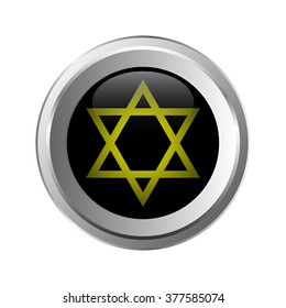 Metal button with the Star of David