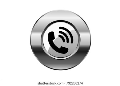 metal button.Phone icon in trendy flat style isolated on white background. phone symbol for your design, logo