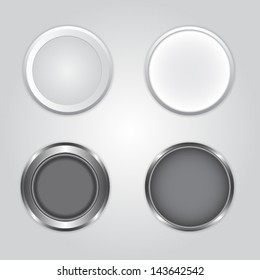 Metal buttons, vector, EPS 10