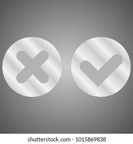 metal buttons yes and no