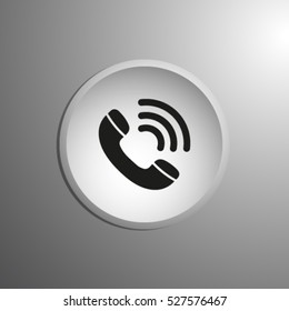metal button.Telephone receiver vector icon