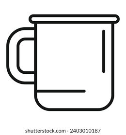 Metal campsite mug icon outline vector. Tourist equipment. Hiking freedom