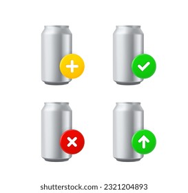 Metall kann Symbole mit verschiedenen Piktogrammen setzen. 3D-Vektorsymbole einzeln auf weißem Hintergrund