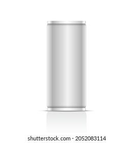 Metal can mockup isolated on white background vector illustration