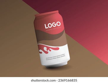 lata de metal para refrescos, ilustración soda 3d para Mockup