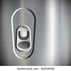Metal can. Texture of metal. View from above. Stock Vector.