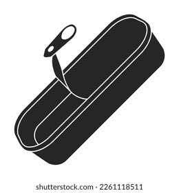 Metal can vector icon.Black vector icon isolated on white background metal can.