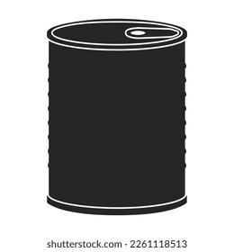 Metal can vector icon.Black vector icon isolated on white background metal can.
