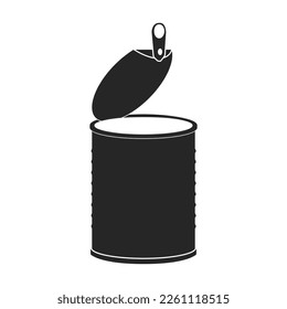 Metal can vector icon.Black vector icon isolated on white background metal can.