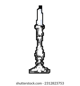 metal candlestick vintage game pixel art retro vector. bit metal candlestick vintage. old vintage illustration