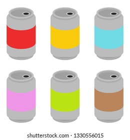 Metal cans. Cans icon. White background. Vector illustration. EPS 10.