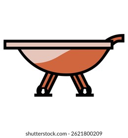 Metal cart holds stuff indoors isolated design vector