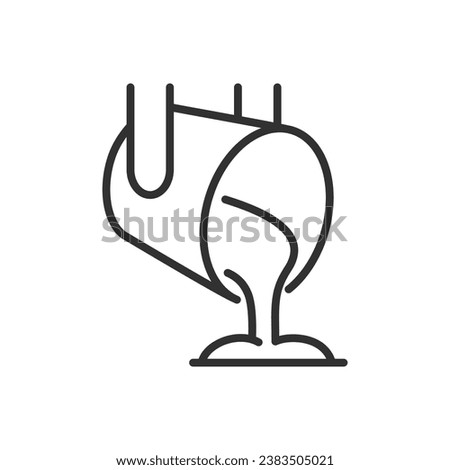 Metal Casting, linear icon. The molten metal is poured out. Line with editable stroke