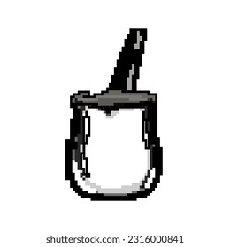 metal cezve coffee game pixel art retro vector. bit metal cezve coffee. old vintage illustration