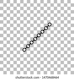 Metal Chain. Black flat icon on a transparent background. Pictogram for your project