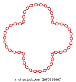 Metal Chain Forming Plus Cross Shape no fundo branco