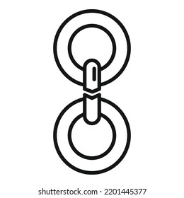Vector de contorno de icono de cadena metálica. Vínculo Web. red Internet