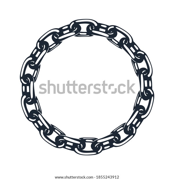 Metal Chain Icon Vector Circle Silhouette Stock Vector Royalty Free Shutterstock