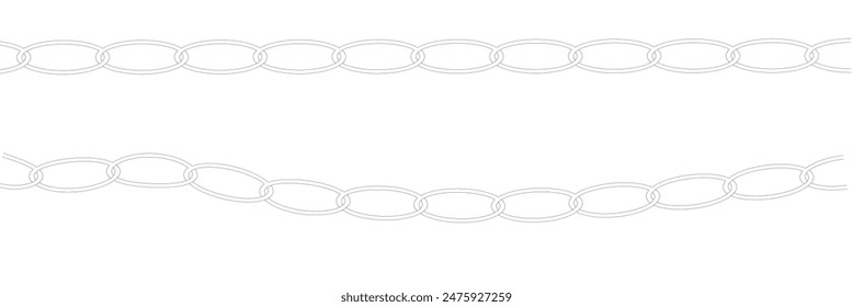 Metal chain icon. Vector rectangle silhouette.