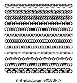Metal Chain Illustration set Isolated on White Background