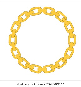 Metal chain link circle in flat style frame board