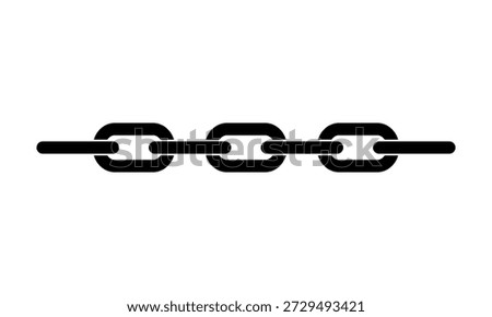 Metal chain link icon. Strong connection and unity symbol. Security, strength, and unbreakable bond sign