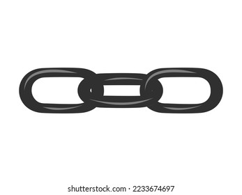 Metal chain link. Isolated on a white background. vector illustration