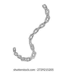 Ilustración dibujada a mano de la línea de Vector de Enlace de cadena de metal